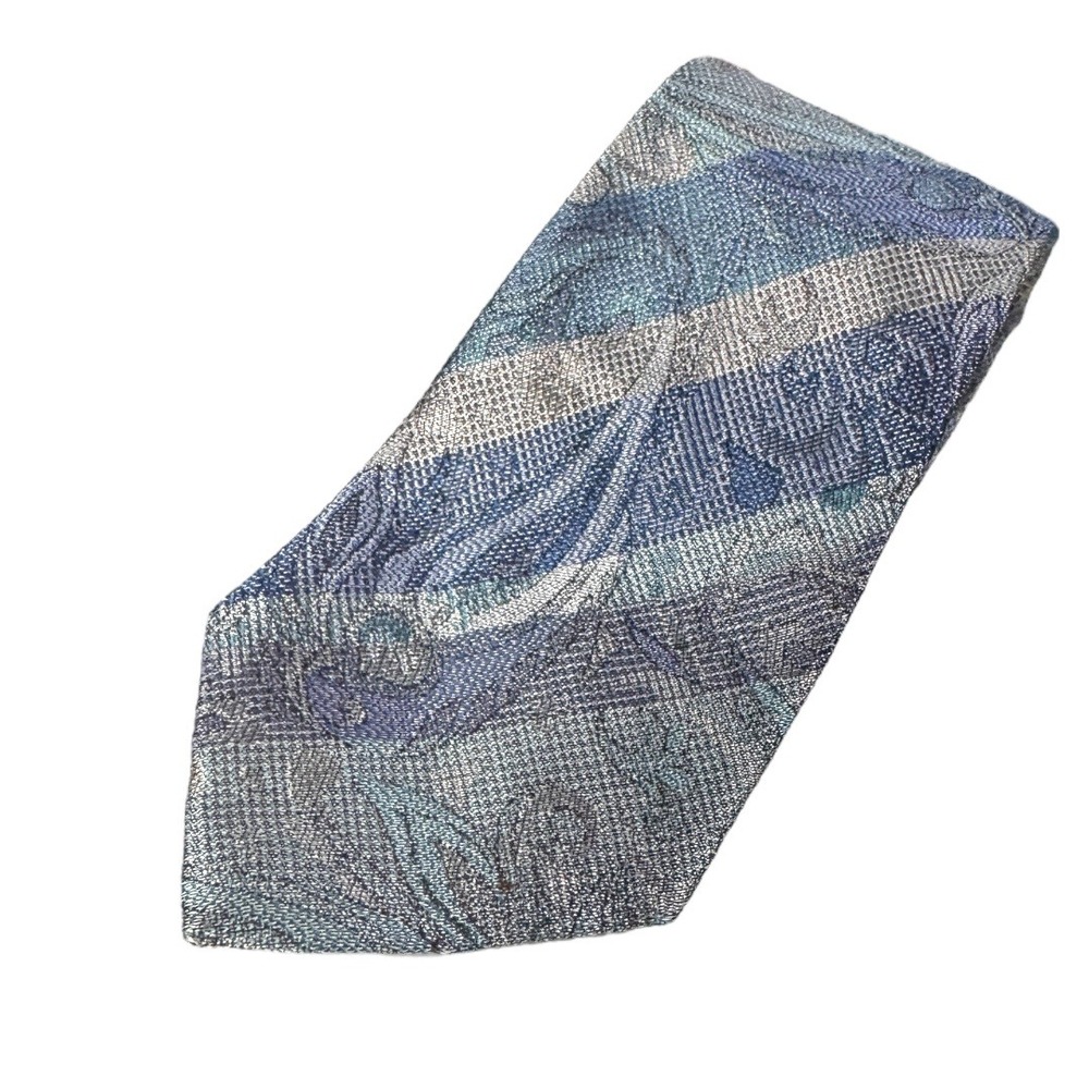 San Babila Milano Men's Necktie‎ Blue Patterned Silk Blend Dress Tie